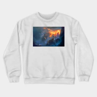 fantasy landcape - mountain village Crewneck Sweatshirt